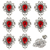 8Pcs Teardrop Zinc Alloy & Glass Lapel Pin Backs for Clothes JEWB-PH0001-90C-1