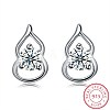 Exquisite 925 Sterling Silver Cubic Zirconia Stud Earrings EJEW-BB20112-1