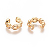 Golden Plated Brass Micro Pave Cubic Zirconia Cuff Earrings EJEW-L244-14G-2
