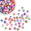 120Pcs Handmade Flower Pattern Polymer Clay Beads CLAY-PA0001-24C-1