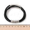 Braided Microfiber Leather Multi-strand Bracelets for Men BJEW-Z081-02P-5