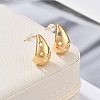 Brass Teardrop Stud Earrings EJEW-K286-08G-3