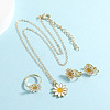 Daisy Alloy Enamel Pendant Necklaces & Earrings & Rings Sets FS-WG99D8E-01-4