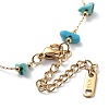 Synthetic Turquoise Chips Beaded Chain Bracelets BJEW-G692-01A-3