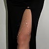 Iron Crystal Rhinestone Elastic Tape Layered Tassel Leg Chains FS-WG04B60-09-1
