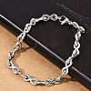 304 Stainless Steel Infinity Link Chain Bracelets for Women Men BJEW-F488-53A-P-2