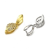 Rack Plating Brass Micro Pave Clear Cubic Zirconia Ice Pick Pinch Bails KK-K340-10-2