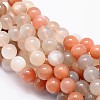Round Natural Multi-Moonstone & Sunstone Beads Strands G-L425-26-10mm-1