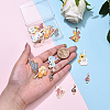18Pcs 9 Styles Alloy Enamel Pendants ENAM-YW0005-74-4