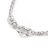 Anti-Tarnish Rhodium Plated 925 Sterling Silver Textured Cable Chains Necklace for Women STER-I021-10P-3