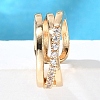 Brass Clear Cubic Zirconia Cuff Earrings EJEW-Q025-04G-4