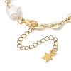 ABS Plastic Imitation Pearl Link Chain Bracelets BJEW-JB13093-4