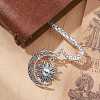 Tibetan Style Alloy Moon & Sun Pendant Bookmarks AJEW-JK00249-3