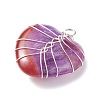 Dyed Natural Agate Pendants PALLOY-JF01288-4
