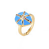 Adjustable Brass Micro Pave Colorful Cubic Zirconia Finger Rings RJEW-S044-168-NF-4