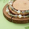 Mixed Gemstone/Glass/Shell Chip & Imitation Pearl & Brass Beaded Necklaces for Women NJEW-S107-01A-3