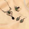 Spider Alloy Glass Dangle Earrings & Necklaces & Rings Sets WGD1EC4-04-3