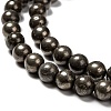 Natural Pyrite Beads Strands G-L031-6mm-01-3