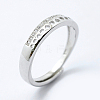 Anti-Tarnish Rhodium Plated 925 Sterling Silver Rings STER-G027-19P-L-3