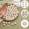 60Pcs 6 Styles Printed Wood European Beads WOOD-FG0001-46-3
