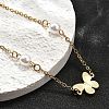 304 Stainless Steel Butterfly Link Bracelets BJEW-C098-01B-G-3
