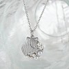 Ocean Summer Brass Pave Clear Cubic Zirconia Pendant Necklaces FS-WG82AA1-06-1