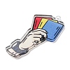 Football Theme Printed Transparent Acrylic Pendants OACR-B055-03E-2