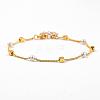 Brass Beaded Bracelets BJEW-JB05354-1