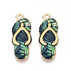 Alloy Enamel Pendants ENAM-T022-39KCG-04-1