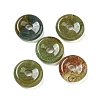 Natural Indian Agate Donut/Pi Disc Charms G-G142-01A-1