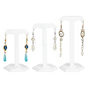 3 Sizes T-Shaped Opaque Acrylic Dangle Earring Display Stands ODIS-WH0029-55-1