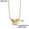304 Stainless Steel U-shaped Pendant Round Snake Chain Necklaces NJEW-OY002-34G-2