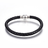 Leather Braided Cord Bracelets BJEW-E352-05A-P-1