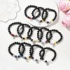12Pcs 12 Constellations 304 Stainless Steel Charm Bracelets BJEW-JB12703-1