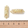 Rack Plating Brass Clear Cubic Zirconia Saint Connector Charms KK-C084-36B-G-3