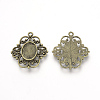 Tibetan Style Alloy Pendant Cabochon Settings TIBE-Q073-72AB-2