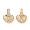 Rack Plating Brass Micro Pave Clear Cubic Zirconia Hoop Earrings for Women EJEW-G394-33G-1