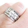 Dandelion with Word Pattern Alloy Finger Rings FS-WG2A4E2-02-3