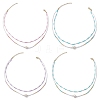 Glass Beaded Double Layer Necklaces NJEW-MZ00070-2