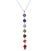 Round Dyed Agate Chakra Pendant Y Necklaces for Women WG9C879-01-3