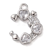 Brass with Cubic Zirconia Charms KK-Q817-04P-1