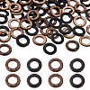 200Pcs 2 Colors Dyed Wood Jewelry Findings Coconut Linking Rings COCO-CD0001-01-2
