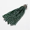 Electroplate Glass Bead Tassel Big Pendants EGLA-P023-2