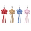 4Pcs Flower Cotton Threads Pendants Decorations HJEW-TA00399-2