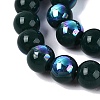 Electroplate Opaque Glass Beads Strands EGLA-Q132-6MM-01C-18-3