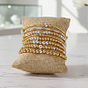 8Pcs 8 Styles Brass Round Beads Stretch Bracelets & Beaded Bracelets for Women HH7054-1-3