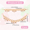 2Pcs Alloy Enamel Pink Bowknot Charm Aluminum Bag Decorative Chains HJEW-BBC0001-28-2