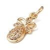 Brass Micro Pave Cubic Zirconia Charms KK-C133-03G-G-2