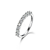 S925 Sterling Silver Clear Cubic Zirconia Finger Rings for Daily Wear and Parties QX0309-2-1