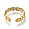 Heart 304 Stainless Steel Open Cuff Ring for Women RJEW-F161-02G-21-3